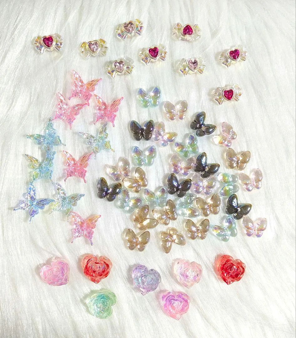 蝶々 ハート 薔薇 ビーズ まとめ売り ハンドメイド 素材