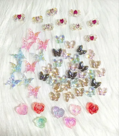 蝶々 ハート 薔薇 ビーズ まとめ売り ハンドメイド 素材