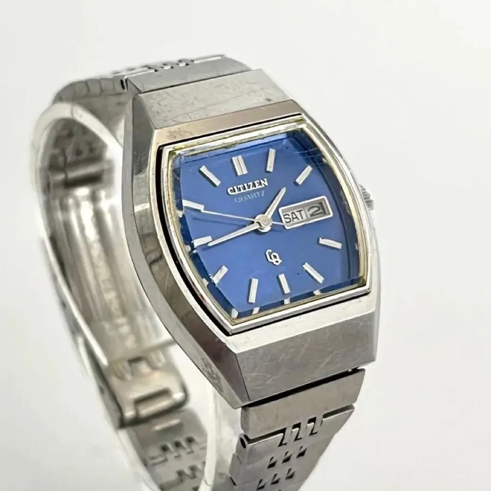 【稼働品】CITIZEN メンズ 腕時計 クォーツ ブルー文字盤