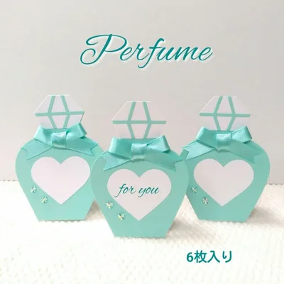 香水型♡ティファニーブルー•サンキュー•メッセージカード•ハンドメイド(6枚入)
