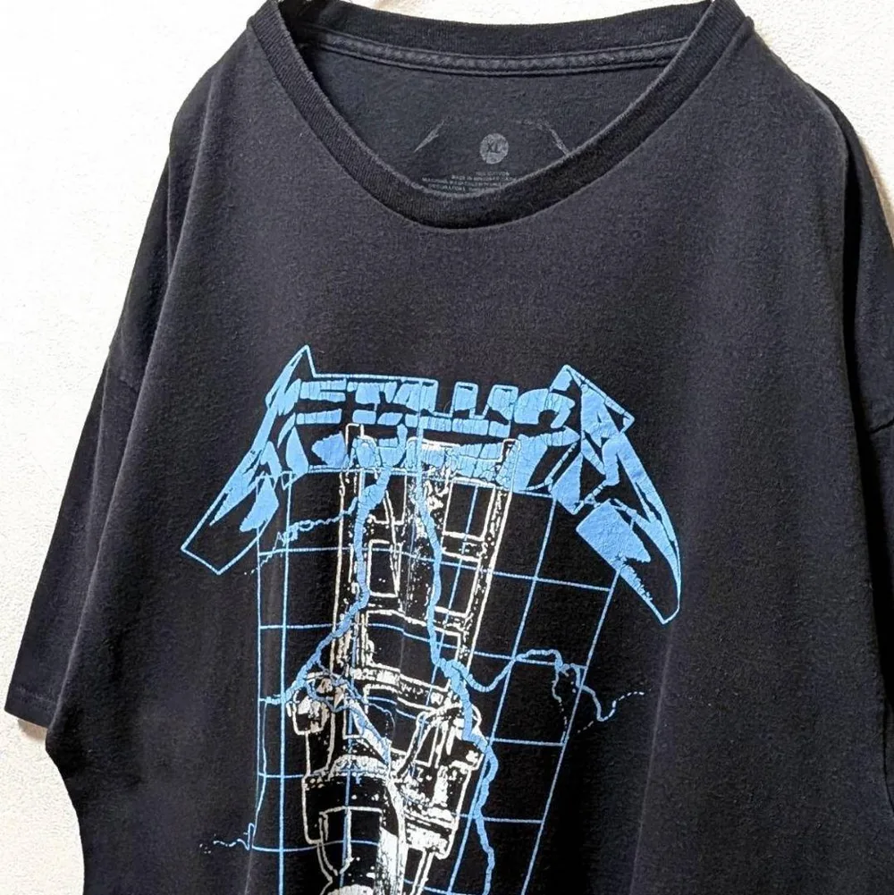 メタリカ ライドザライトニング デカロゴ Tシャツ ブラック 黒 XL 古着