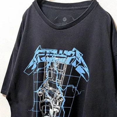 メタリカ ライドザライトニング デカロゴ Tシャツ ブラック 黒 XL 古着