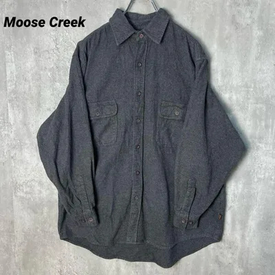 T-2850 Moose Creek ネルシャツ 無地 ソリッド L グレー