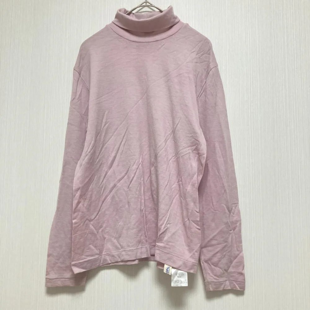 【ジャルダン】タートルネック 長袖 カットソー ピンク 日本製 L 毛100%