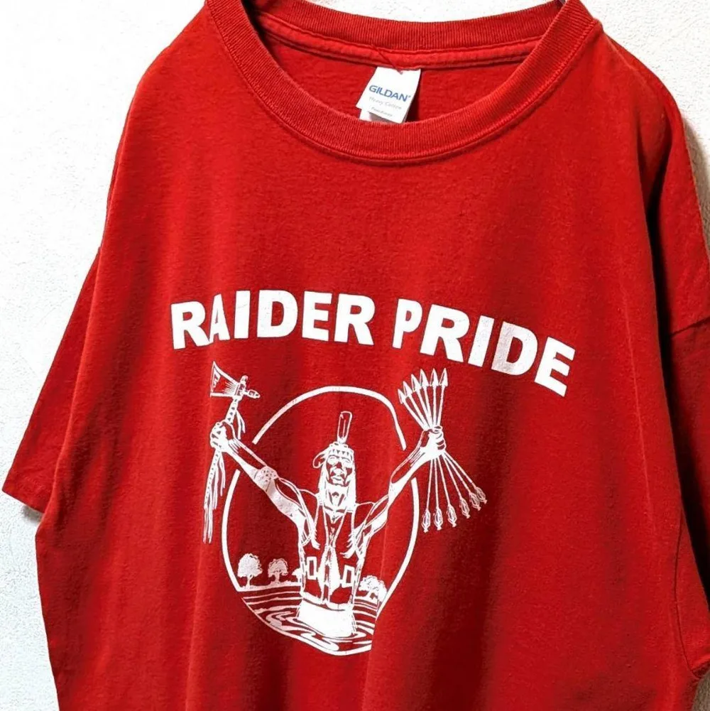ギルダン レイダープライド ロゴ Tシャツ レッド 赤 L 古着