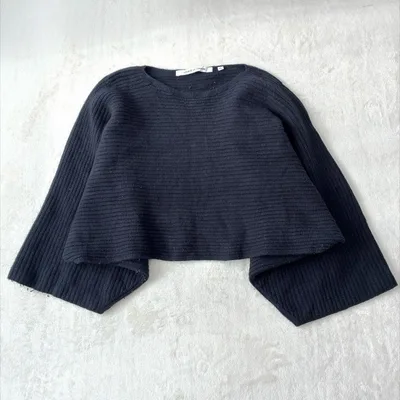 UNIQLO AND LEMAIRE ラムクロップドセーター ネイビー L