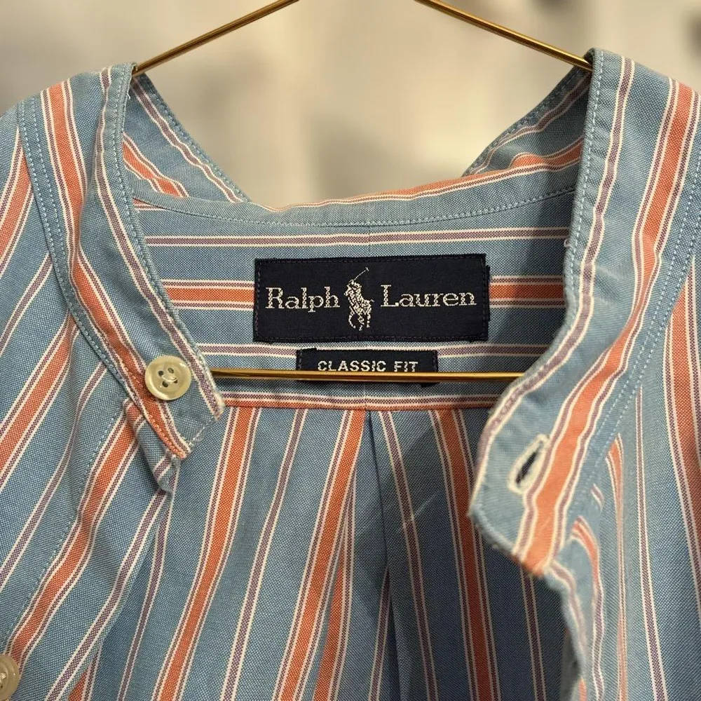 Ralph Lauren ストライプ バンドカラーシャツ
