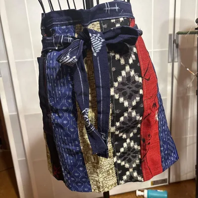 860 着物リメイク パッチワーク エプロン 着物地