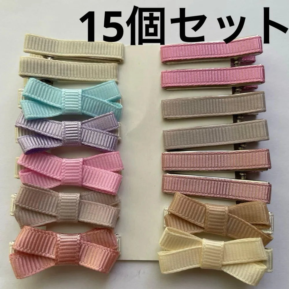 やっとこピン35mm ベビーヘアクリップ グログランリボン ハンドメイドゆめかわ