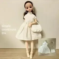 ハンドメイド服614 ドール服セット リカちゃん服サイズ バッグ 小物