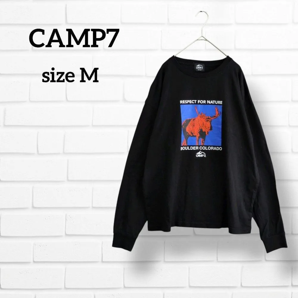 キャブセブン バックプリント 長袖Tシャツ ロンT ブラック メンズ HT496