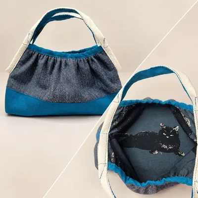 猫柄グラニーバッグ|ハンドメイド