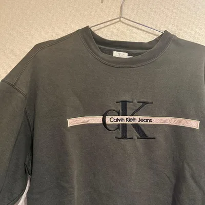 古着 90s Calvin Klein 刺繍 ビッグロゴ スウェット トレーナー