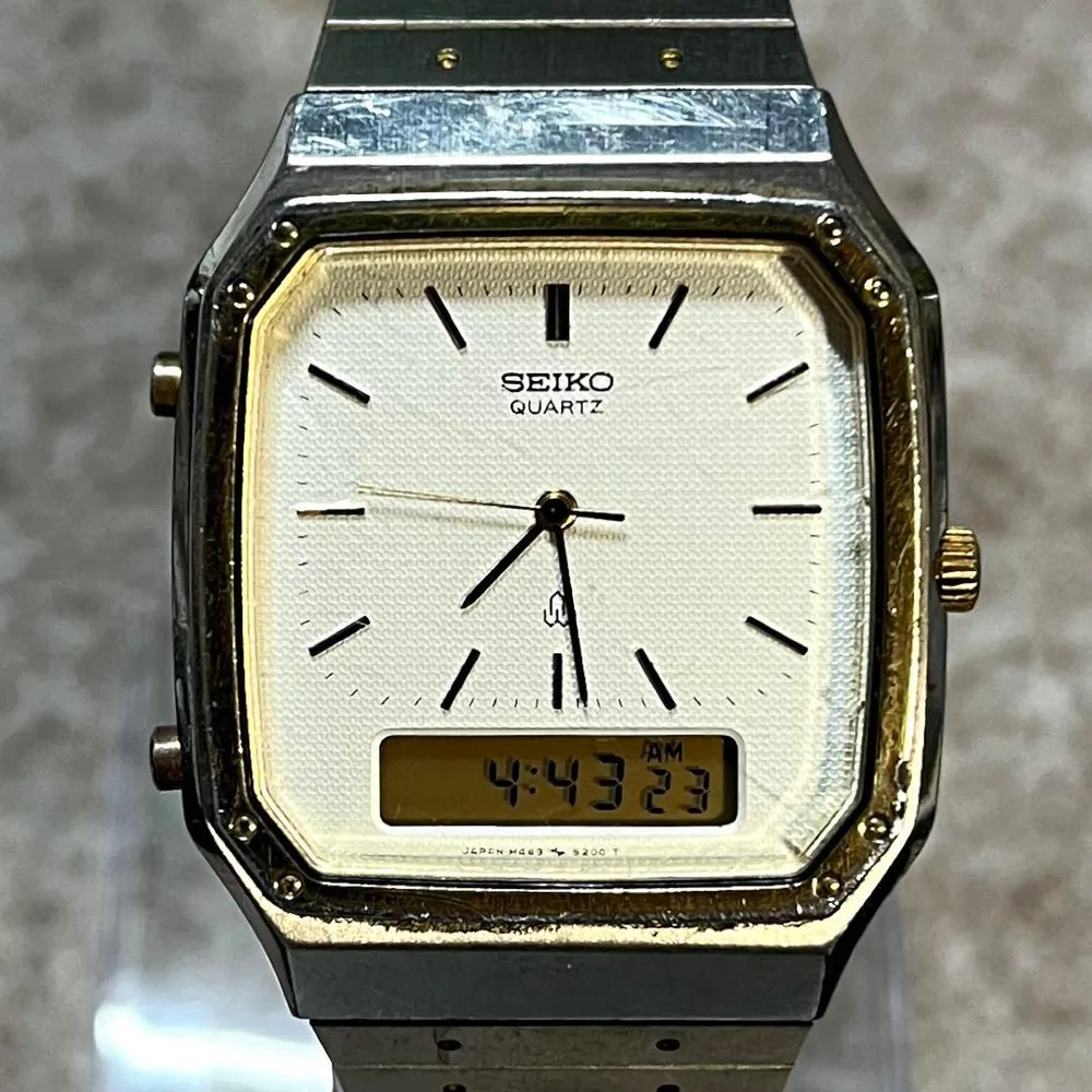 稼働 SEIKO セイコー H449-5150 ハイブリッド アナデジ 腕時計