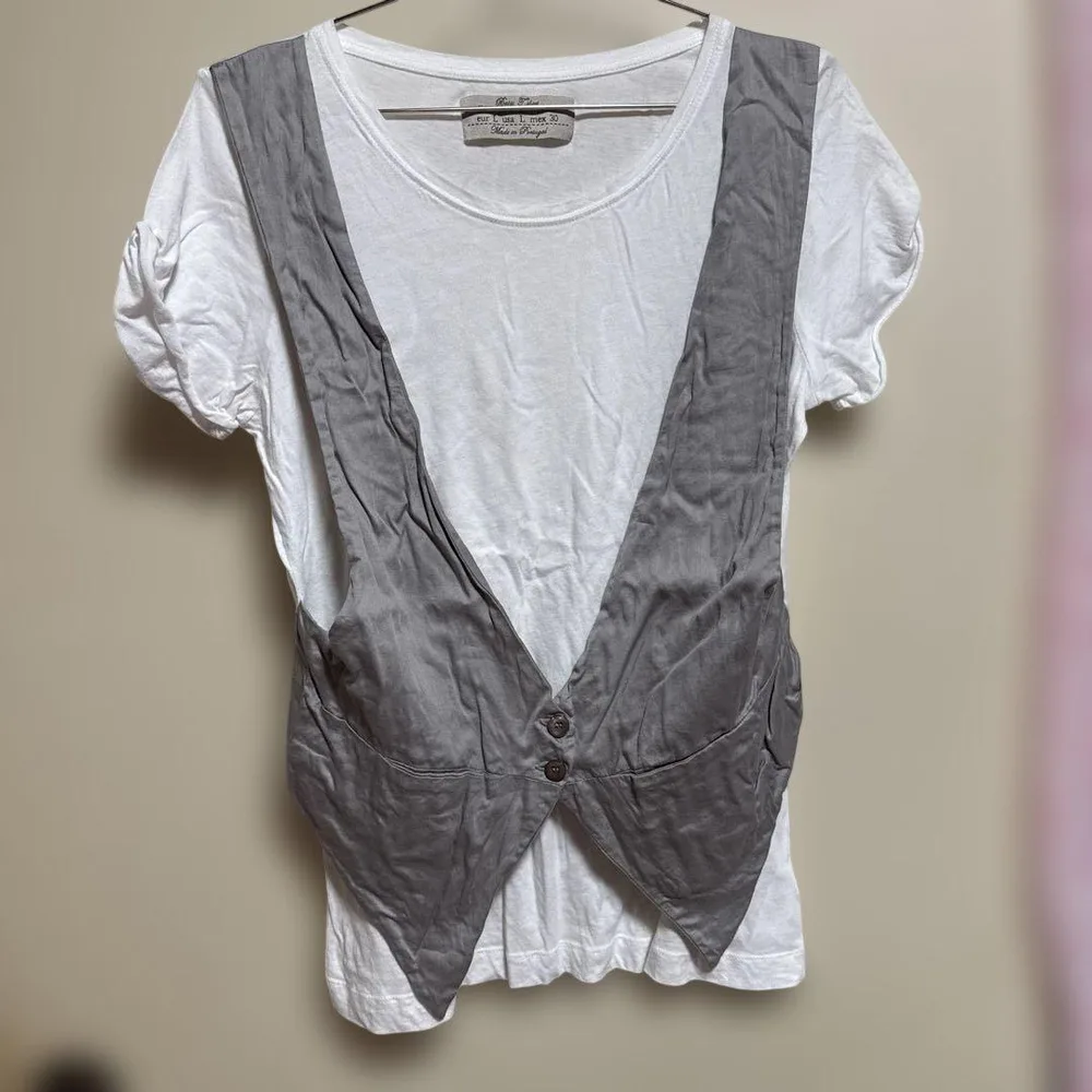 ⭐️ZARA重ね着風デザインTシャツ グレー