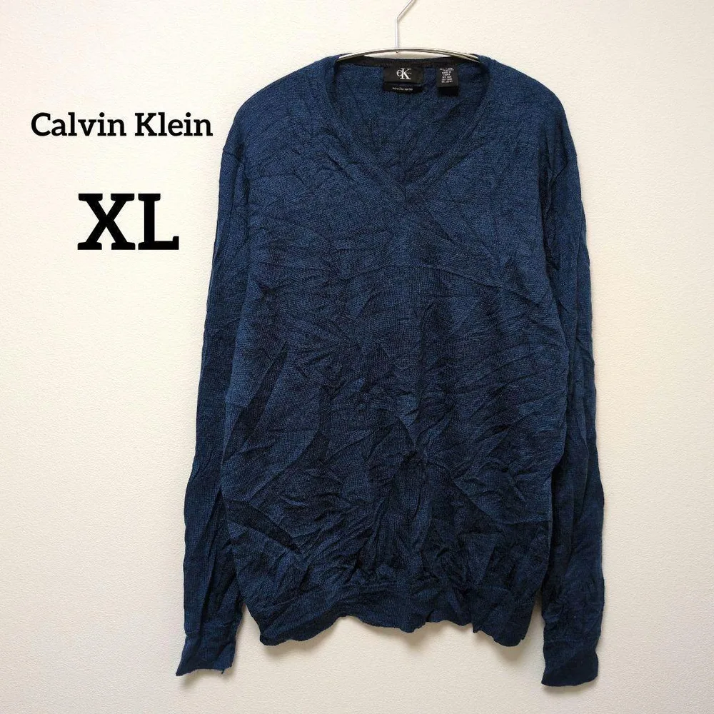 カルバンクライン Vネック ニット XL ネイビー Calvin Klein