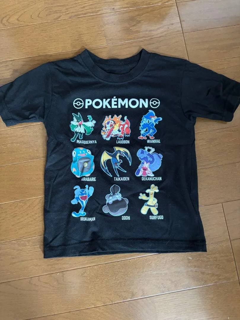 ポケモン Tシャツ ブラック キャラクタープリント