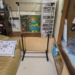 中古 ハンガーラック シングルパイプ 小型 上下に伸縮