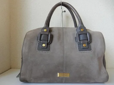 本革☆COLE HAAN(コール・ハーン)☆B5対応☆レザーハンドバッグ グレー