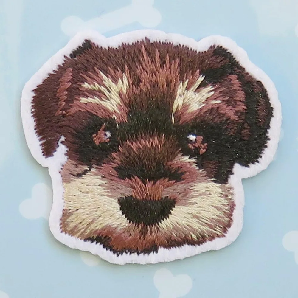 シュナウザー 犬 刺繍 アイロン ワッペン アップリケ ペット 愛犬 2411