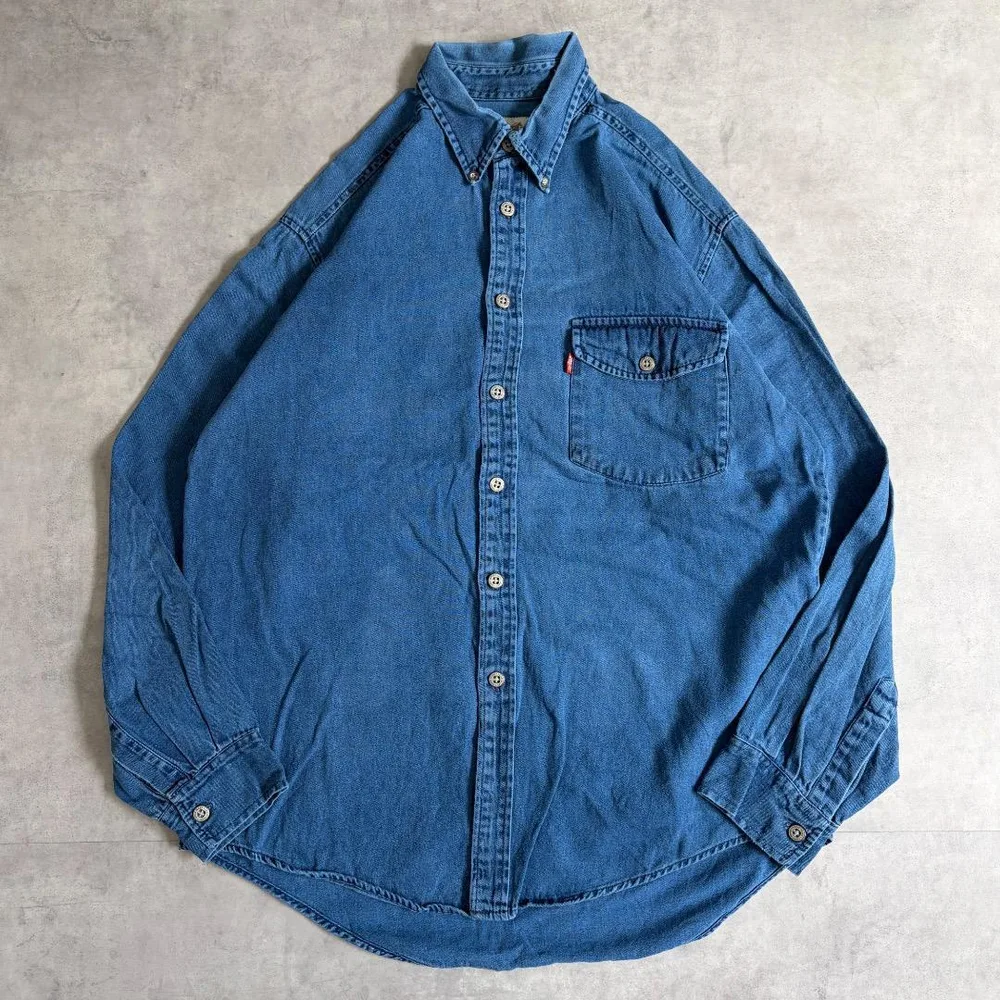 Levis リーバイス デニムシャツ 古着 90s M 青 20307
