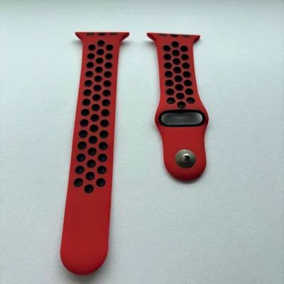 Apple Watch スポーツバンド シリコン製 オレンジ×黒 42-49mm