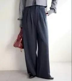 kastaneネイビー ピンストライプスラックス 全人類パンツ