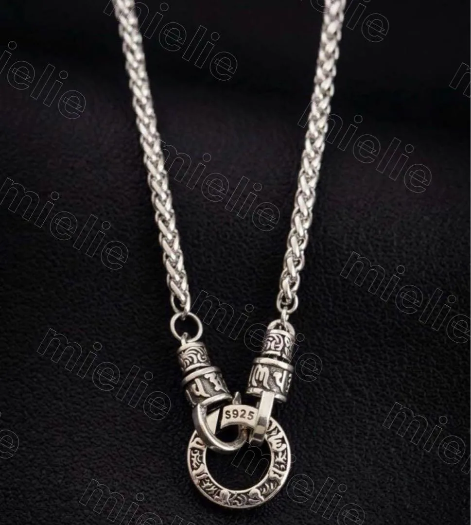 新品 シルバー925 彫金スタイル リング シンプル ネックレス メンズ