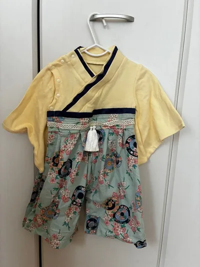ベビー 着物風 ロンパース 80cm 桜柄