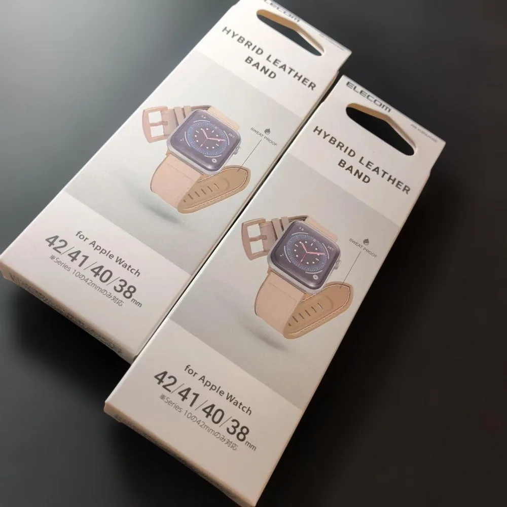 【2個セット】ELECOM Apple Watch用 ハイブリッドレザーバンド