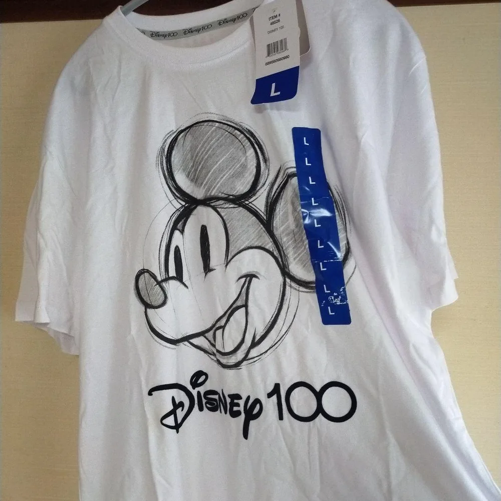 Disney 100 ミッキーマウス Tシャツ ホワイト L