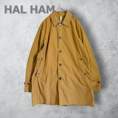 HAL HAM ステンカラーコート ベージュ Mサイズ 洗える メンズ シンプル