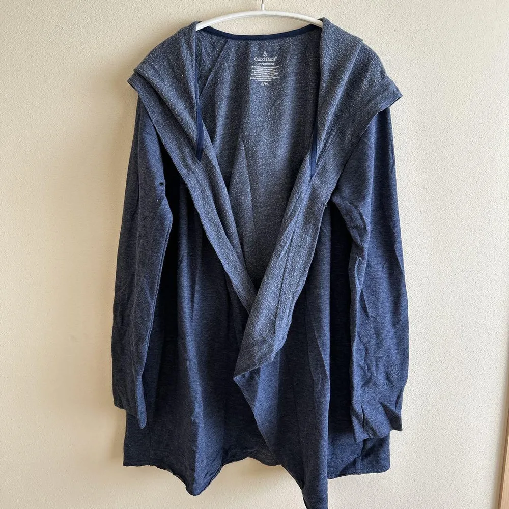 カッルドゥッズ フード パーカー カーディガン S/M 青 紺 杢 無地