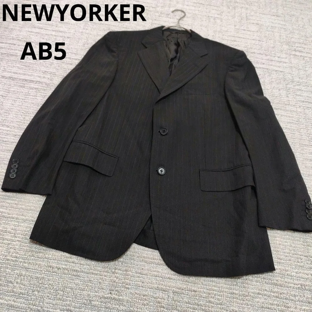 NEWYORKER テーラードジャケット ストライプ AB5 式典 ビジネス