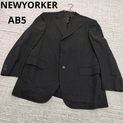 NEWYORKER テーラードジャケット ストライプ AB5 式典 ビジネス