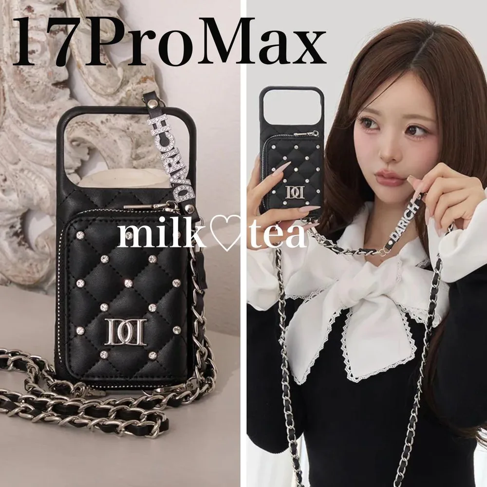 ダーリッチ キルティングマルチiPhoneケース 17promax ブラック