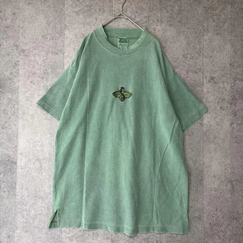 希少 SANY BOY ワンポイント刺繍 Tシャツ グリーン系 オーバーサイズ