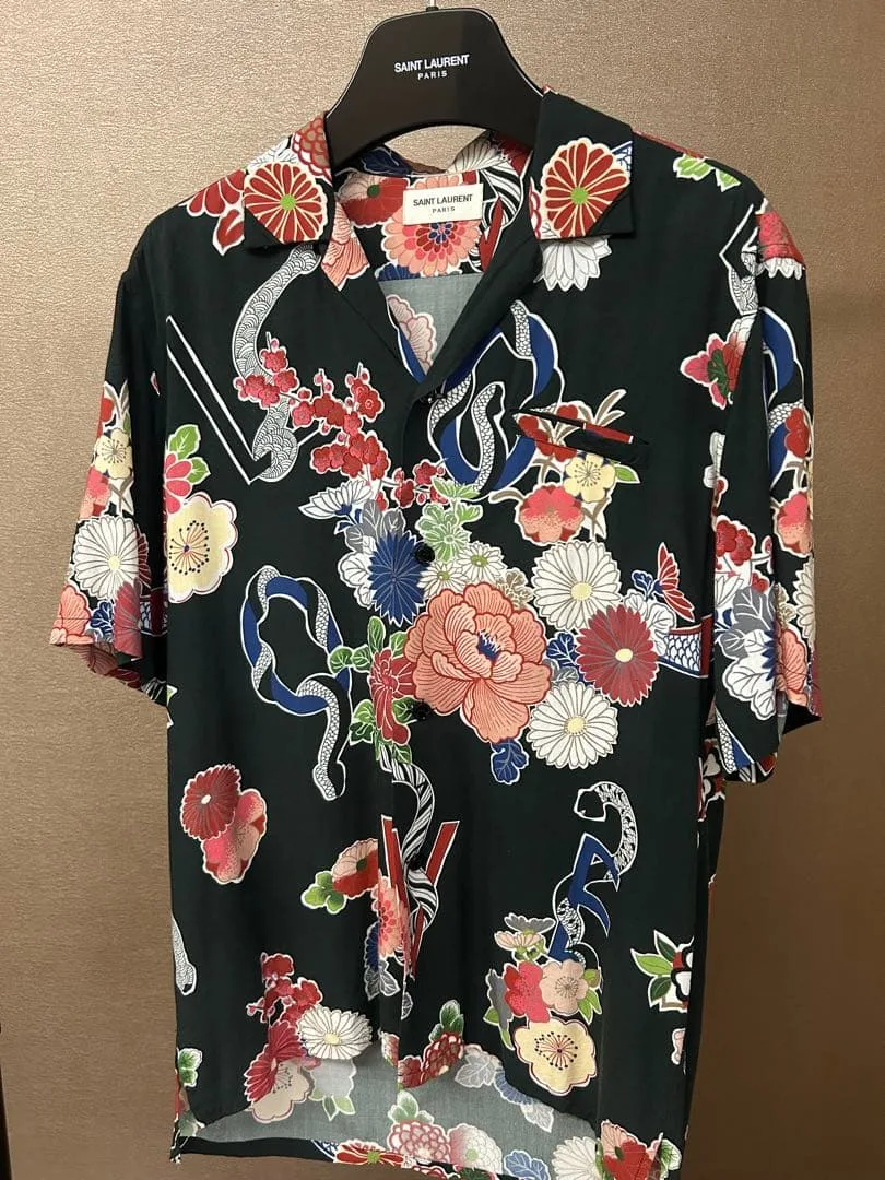 SAINT LAURENT PARIS 花柄 アロハシャツ 36 美品