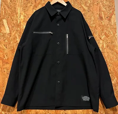 GU UNDERCOVER ジップポケットシャツ 長袖シャツ ブラック Lサイズ