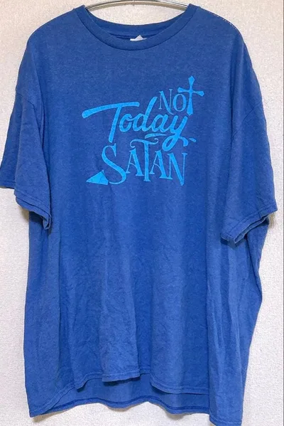 デルタ Tシャツ クルーネック 半袖 プリント ビッグサイズ XL 青綿 混合