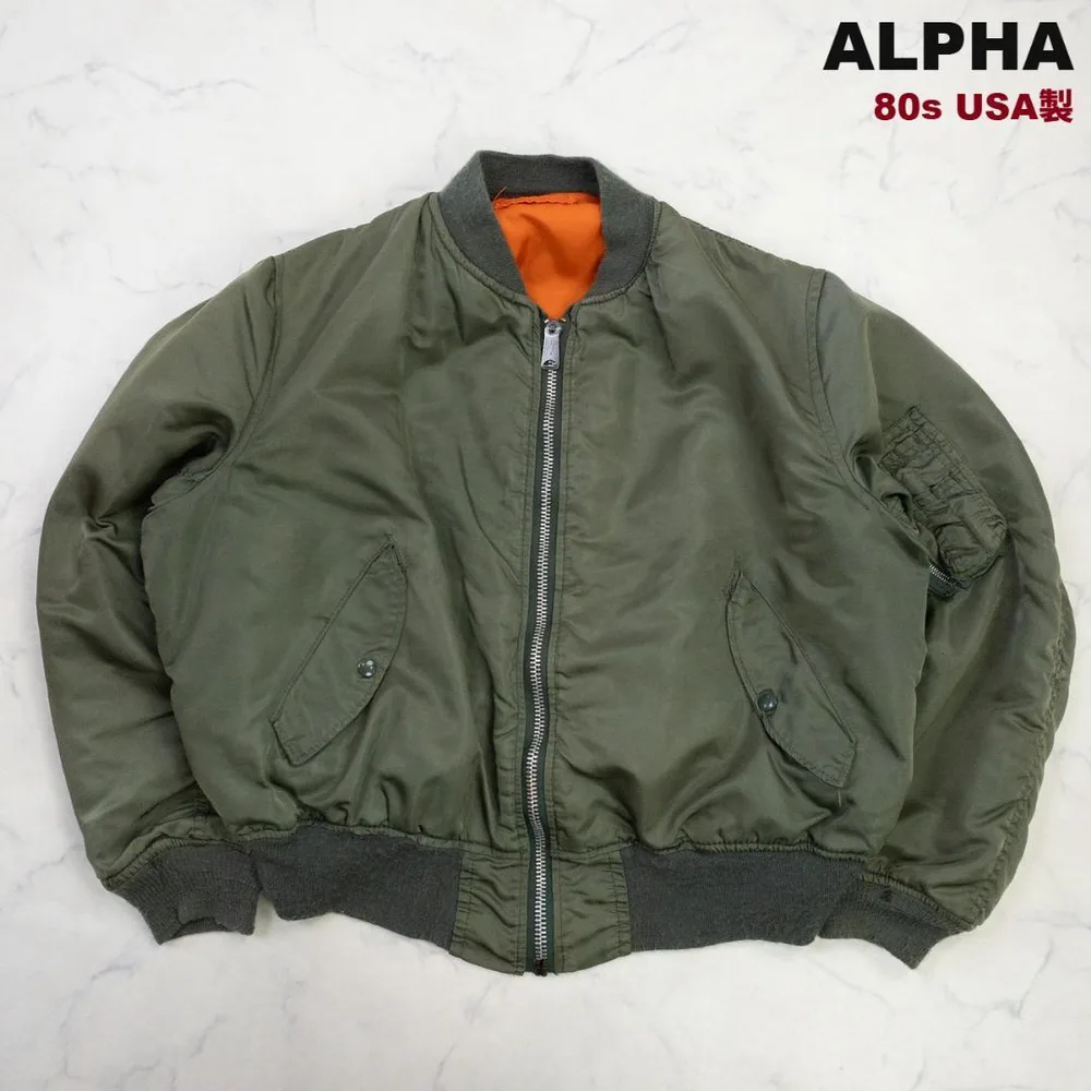 80s USA製 ALPHA MA-1 フライトジャケット XL E792