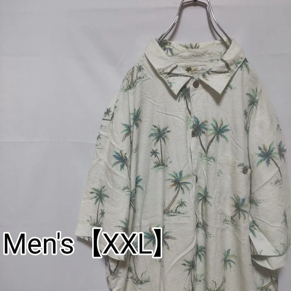 Q138【US輸入】Joe Marlin 半袖アロハシャツ【メンズXXL】総柄