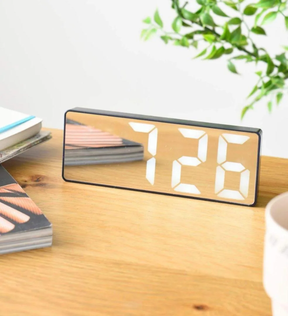 BRUNO LED MIRROR CLOCK BC0035時計 目覚まし時計液晶