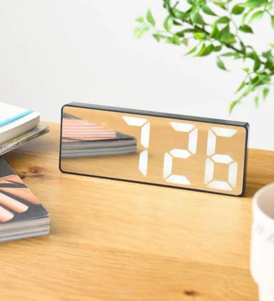 BRUNO LED MIRROR CLOCK BC0035時計 目覚まし時計液晶