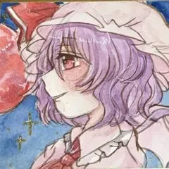 東方Project レミリア・スカーレット ファンアート 豆色紙 原画 一点物