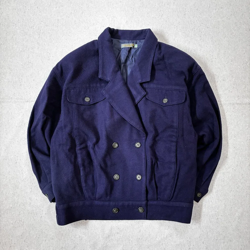 vintage カバーオール ジャケット ダブル ネイビー ウール シティボーイ