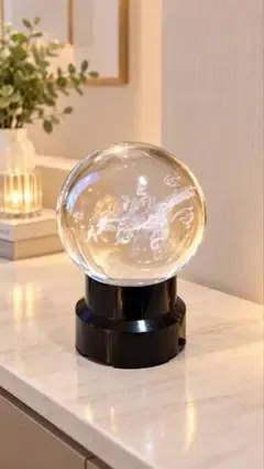 ★極美品★ 龍 3Dクリスタルボール LEDライト インテリアライト