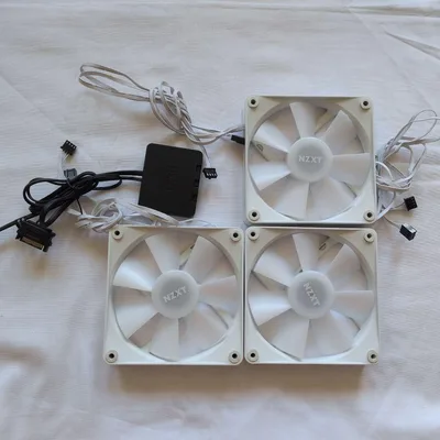NZXT120mm ケースファン ホワイト 3個 + RGBコントローラーセット