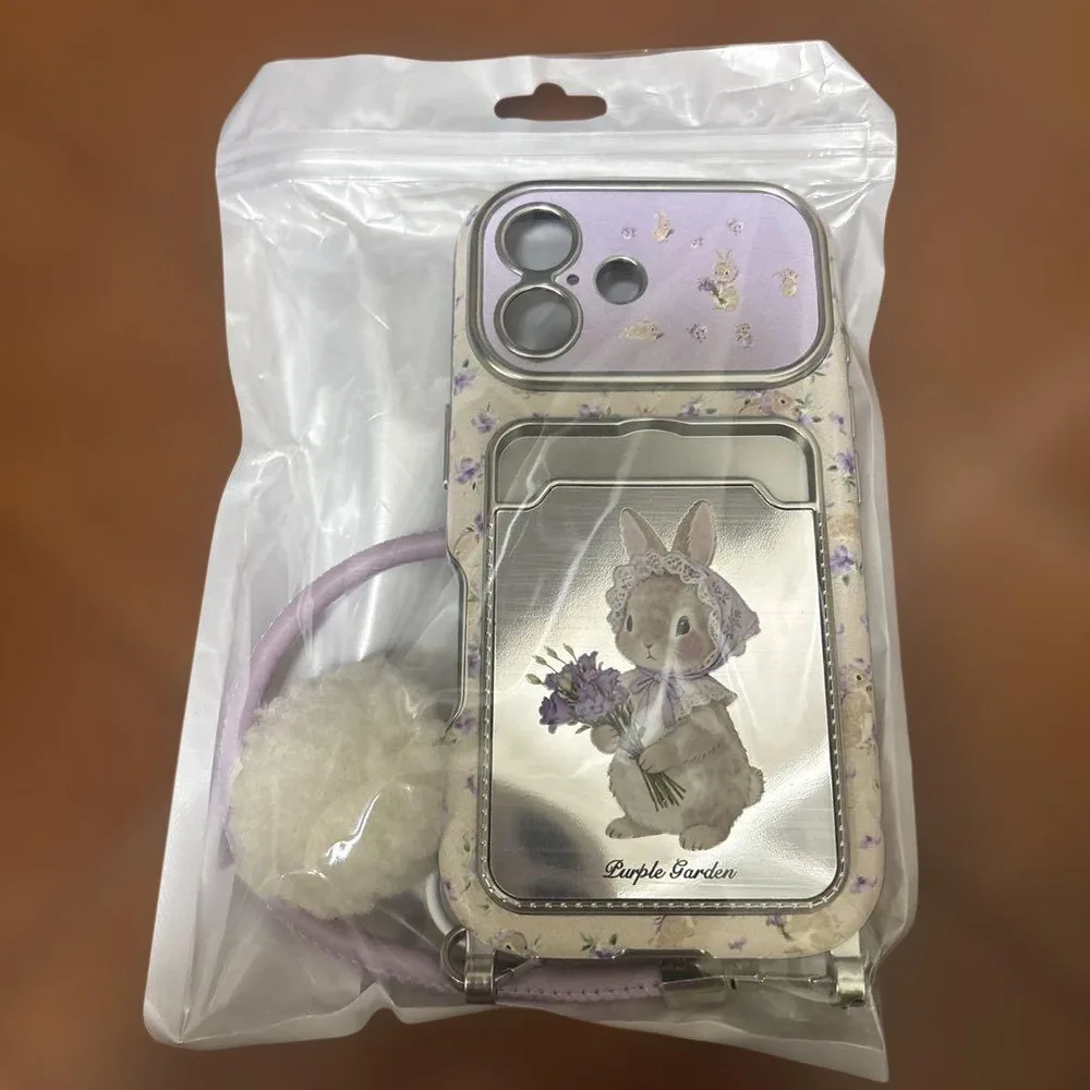 ที่ใส่การ์ดเคส iPhone16 พร้อมสายกระต่าย