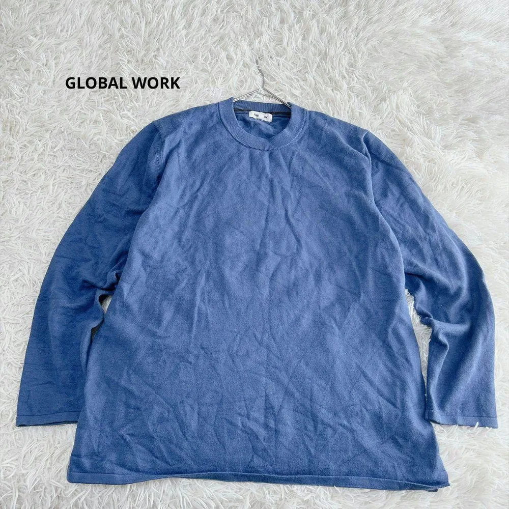 GLOBAL WORK/グローバルワーク 長袖ニットプルオーバー XL 青系